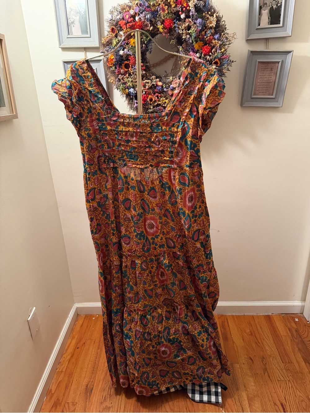 House of Harlow 1960 Nicole Richie Floral Maxi Dress in Rust Pink & Teal